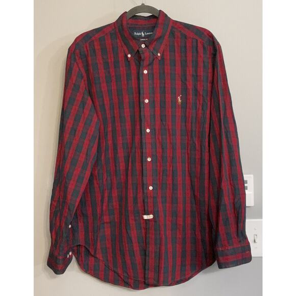 Vintage Ralph Lauren Shirt Classic Fit Plaid‎ Button Down Mens 16 EUC - Picture 1 of 10